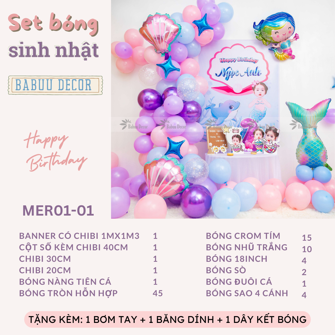 Trang trí sinh nhật công chúa MER01 01 CT