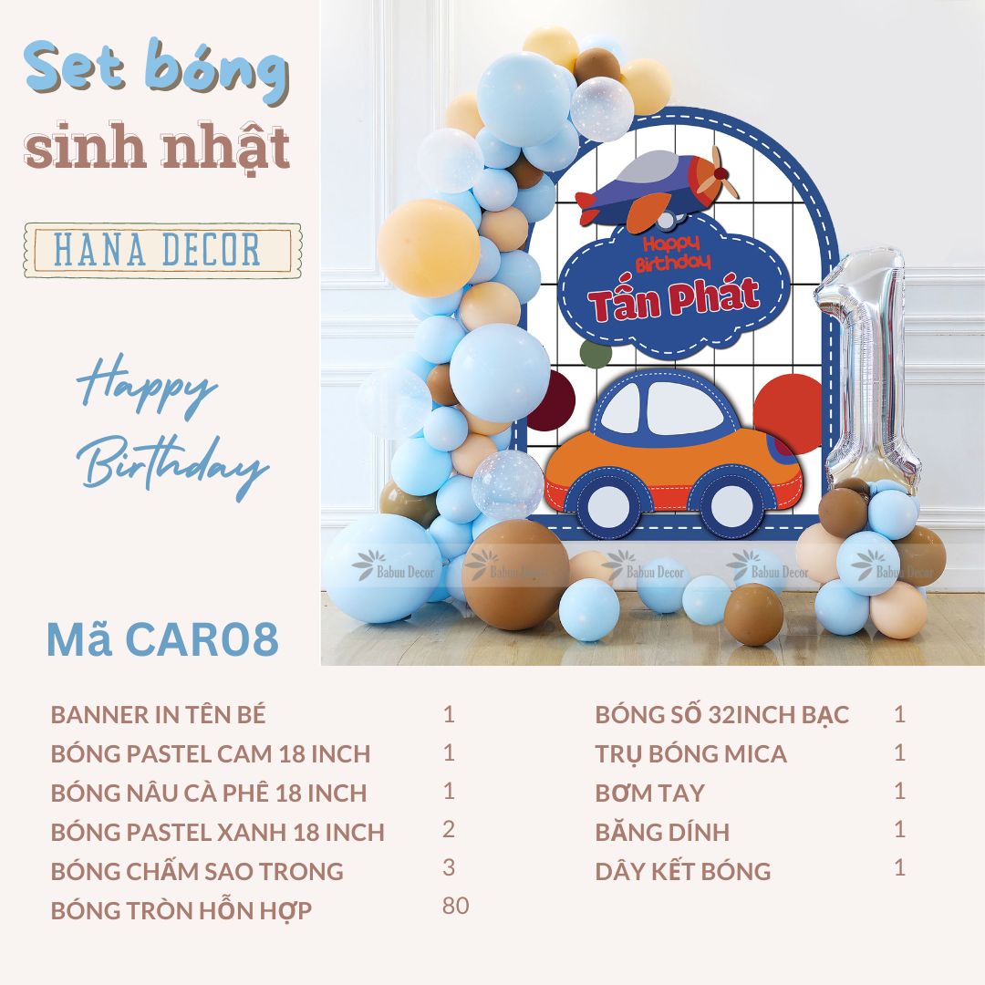 Trang trí sinh nhật chủ đề xe cảnh sát CAR08