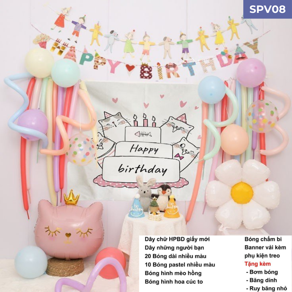 Trang trí sinh nhật tại nhà phong cách hàn quốc SPV 08 Trang trí sinh nhật tại nhà phong cách hàn quốc SPV 08