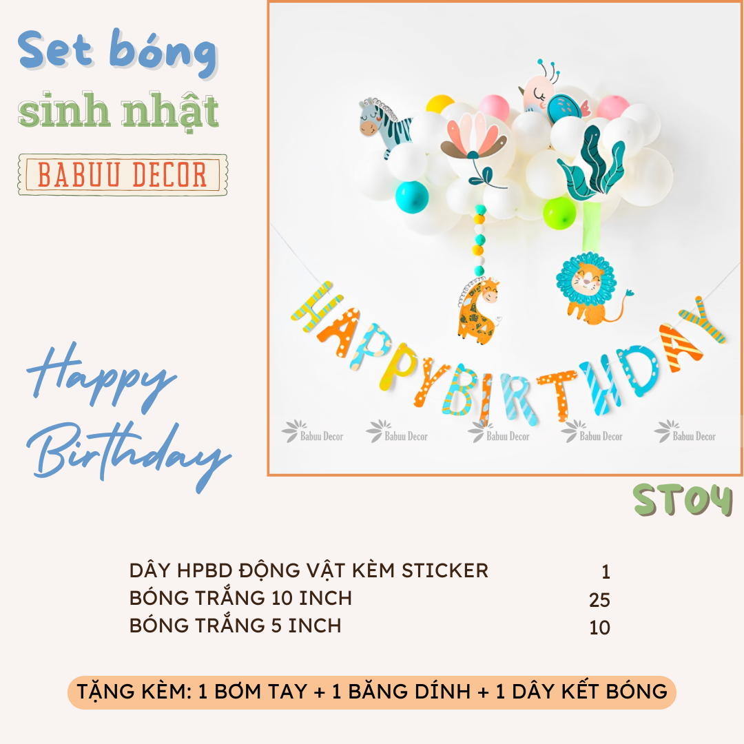 Set trang trí sinh nhật đẹp ST04