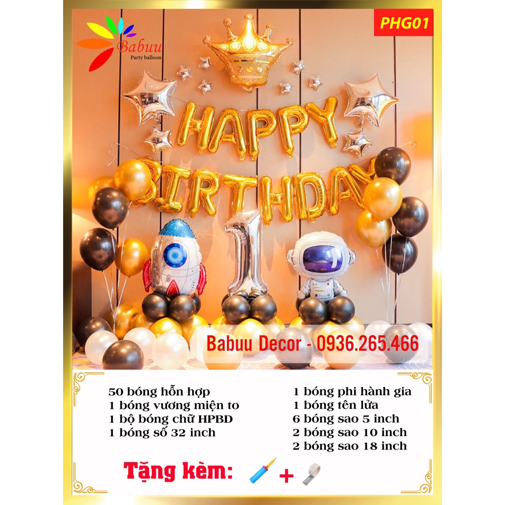 Sinh nhật chủ đề phi hành gia PHG01 Sinh nhật chủ đề phi hành gia PHG01