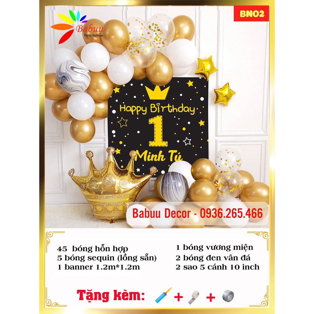 Set bóng sinh nhật tiết kiệm chi phí BN02