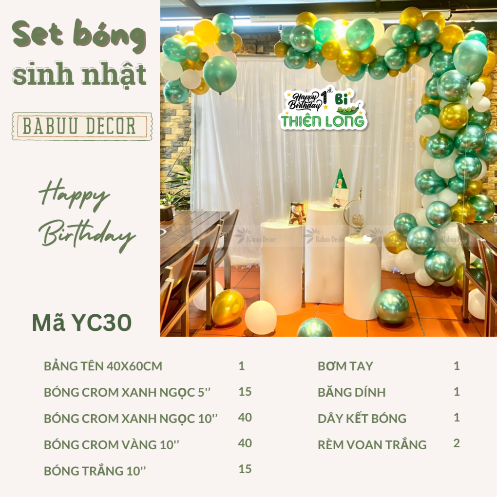 Cách trang trí sinh nhật bé trai tại nhà YC30