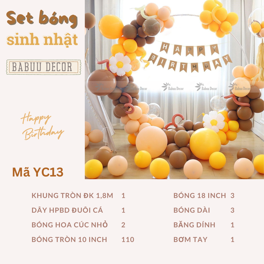 set trang trí sinh nhật bé trai bé gái tại nhà YC13 CT