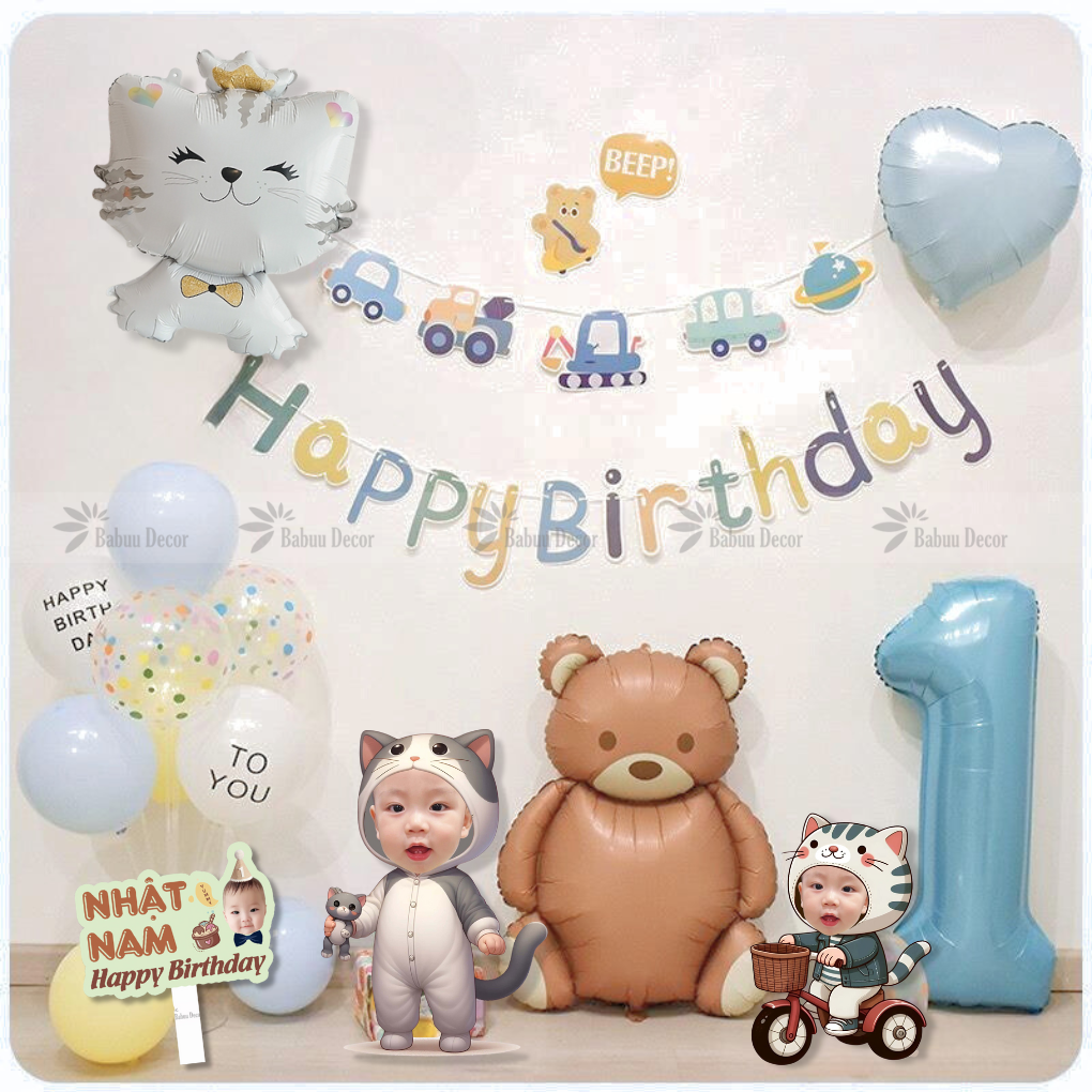 Trang trí sinh nhật bé trai tại nhà BOY05 01
