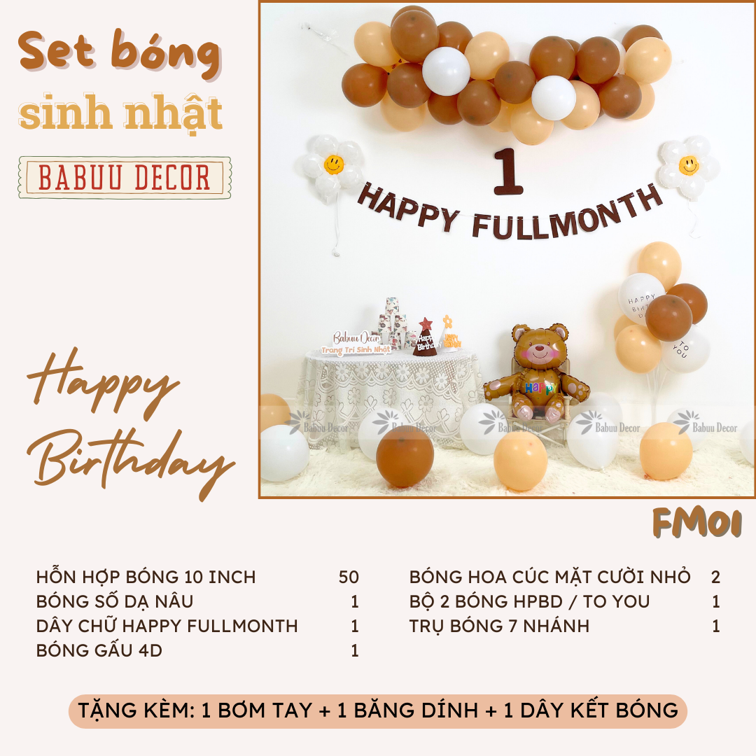 Tự trang trí đầy tháng cho bé tại nhà FM01