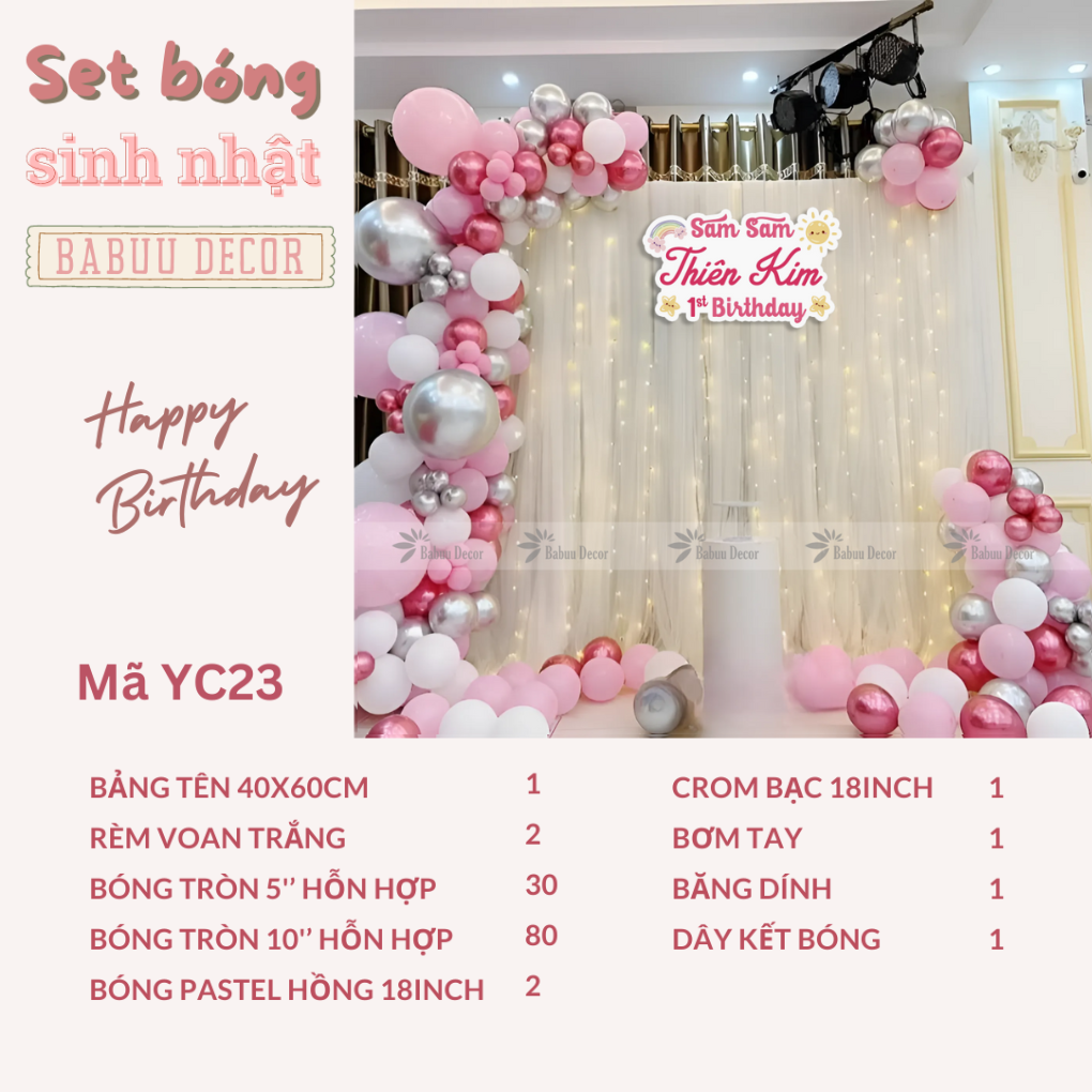 Trang trí sinh nhật đơn giản tại nhà cho bé yc 23