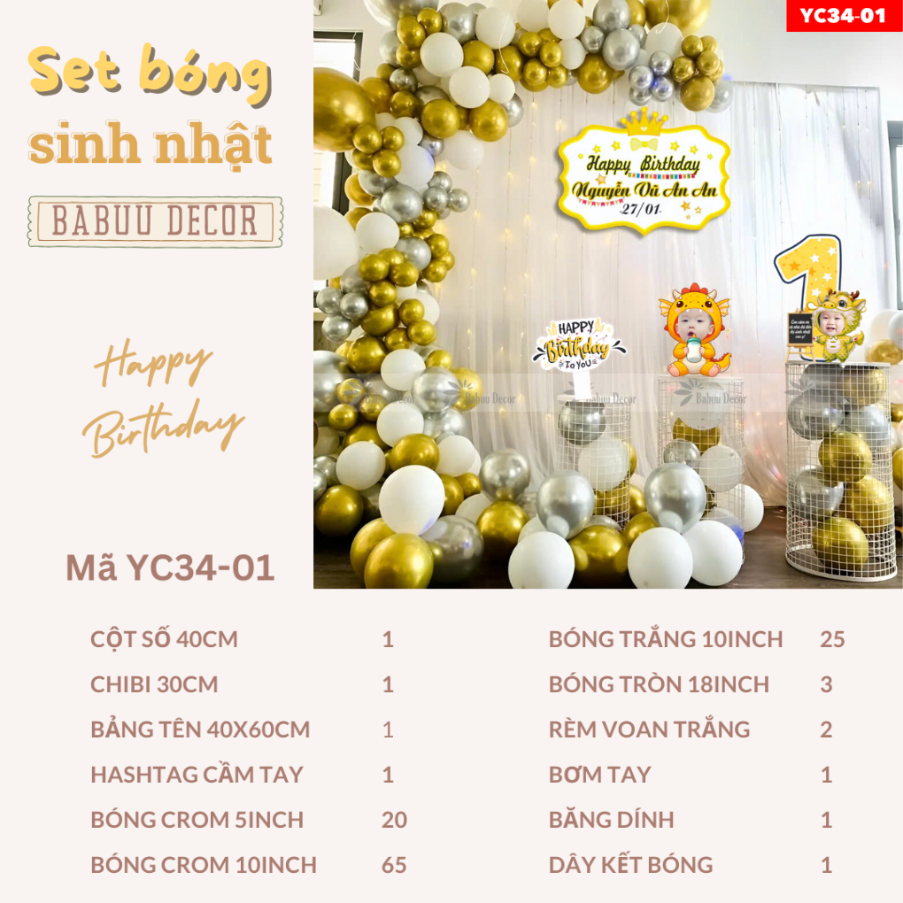 Mua set trang trí sinh nhật tại nhà YC34 01