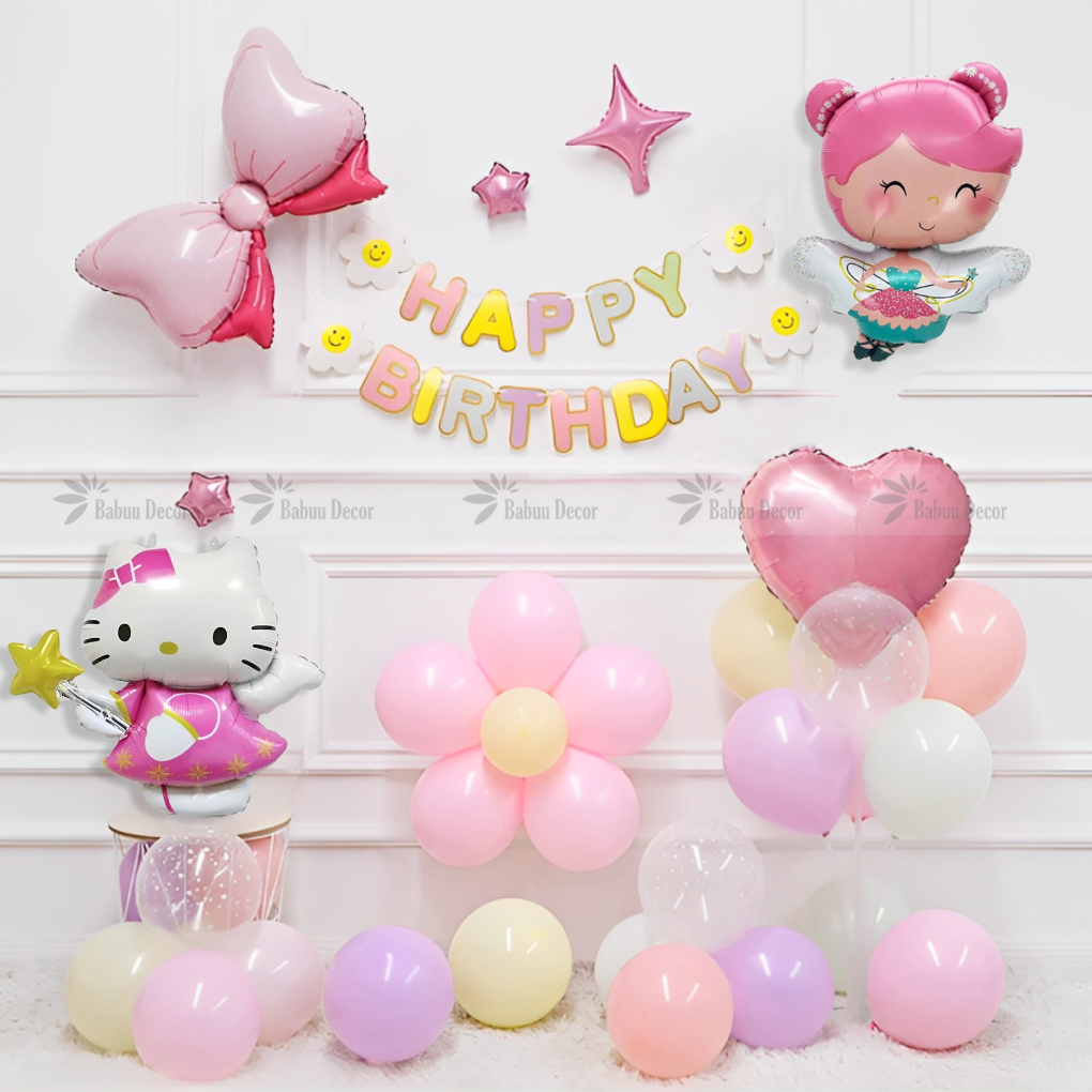 Set bóng sinh nhật màu hồng KIT13 CT