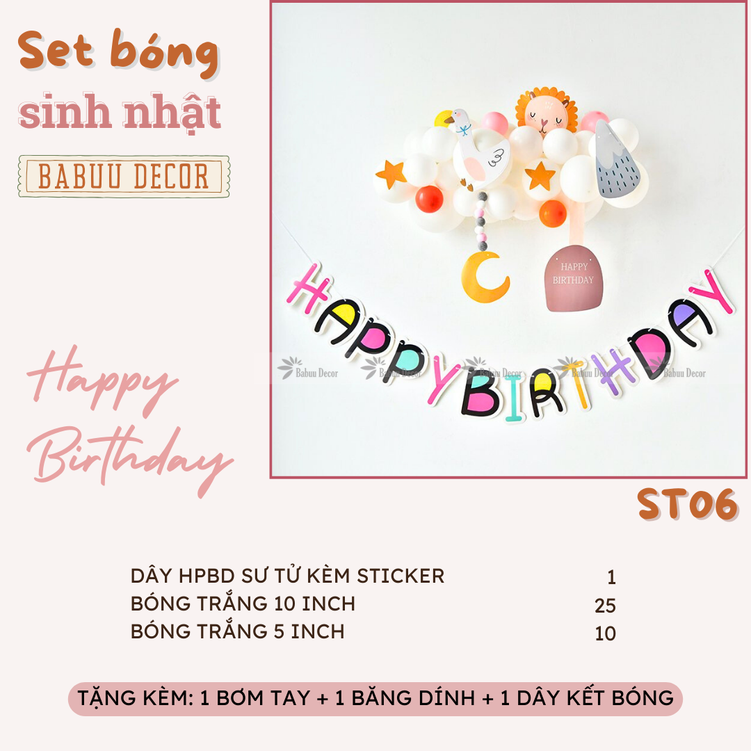 Trang trí sinh nhật tại nhà ST06