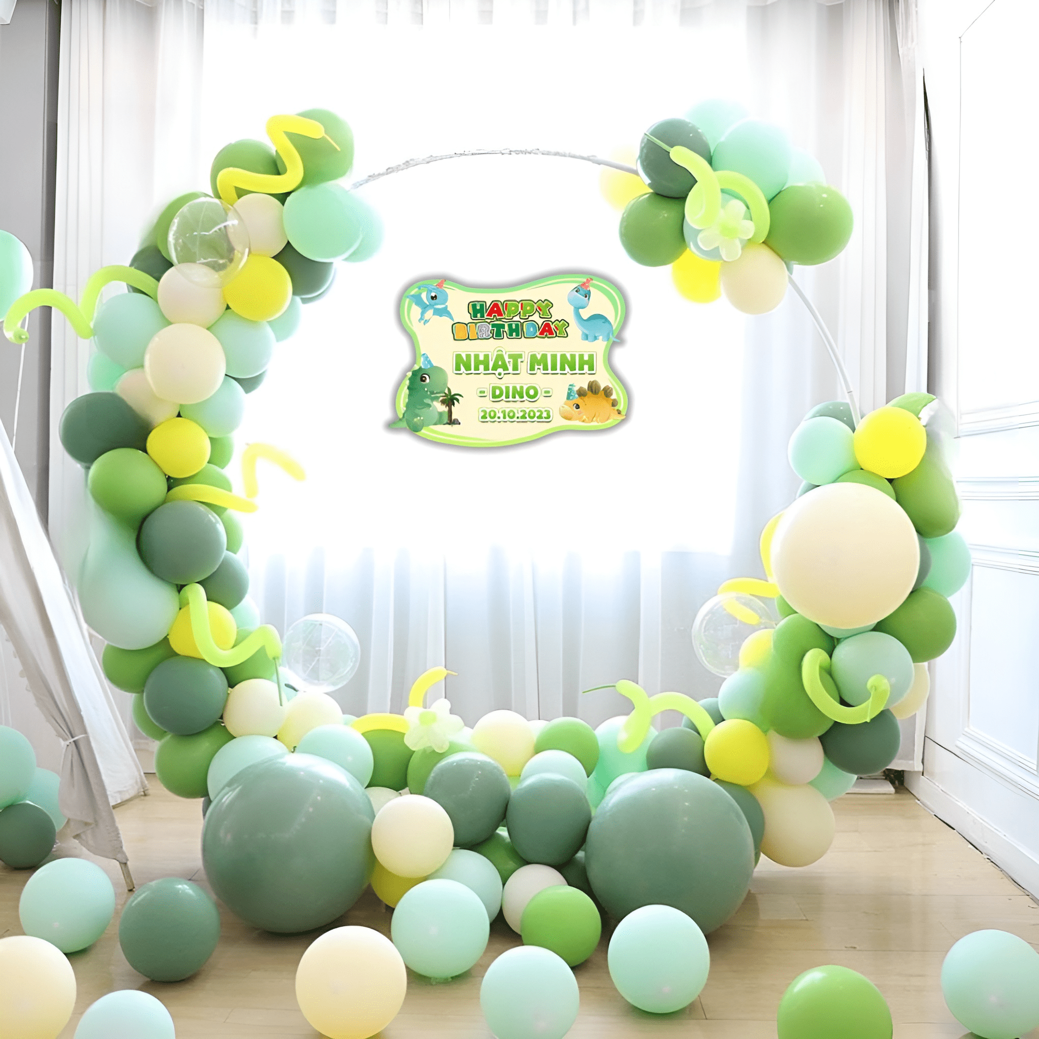 Set bóng sinh nhật màu pastel dễ thương YC12 01