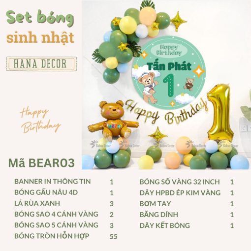 Backdrop sinh nhật gấu teddy BEAR03