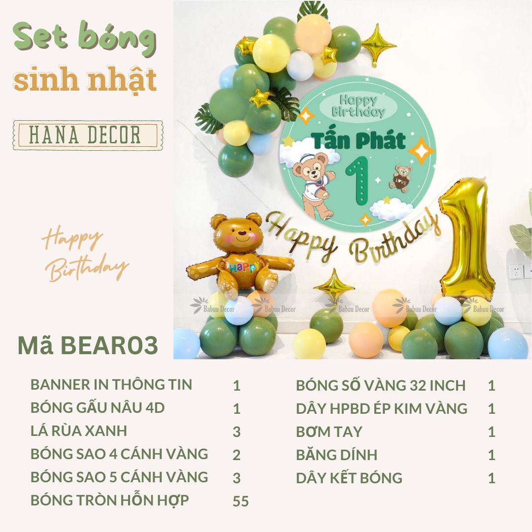Backdrop sinh nhật gấu teddy BEAR03