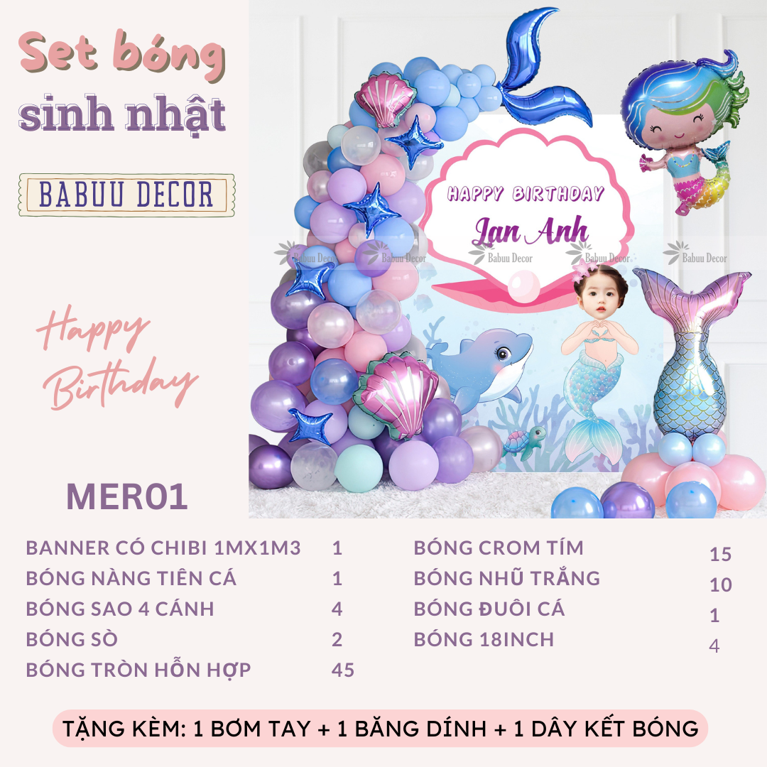 Bóng bay sinh nhật công chúa MER01