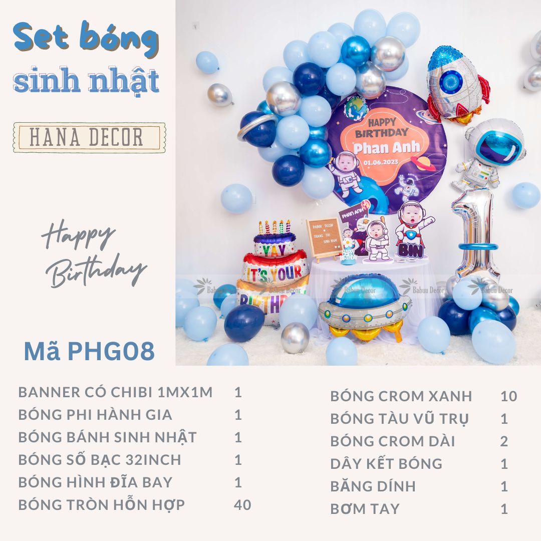Phụ kiện sinh nhật phi hành gia PHG08 Phụ kiện sinh nhật phi hành gia PHG08