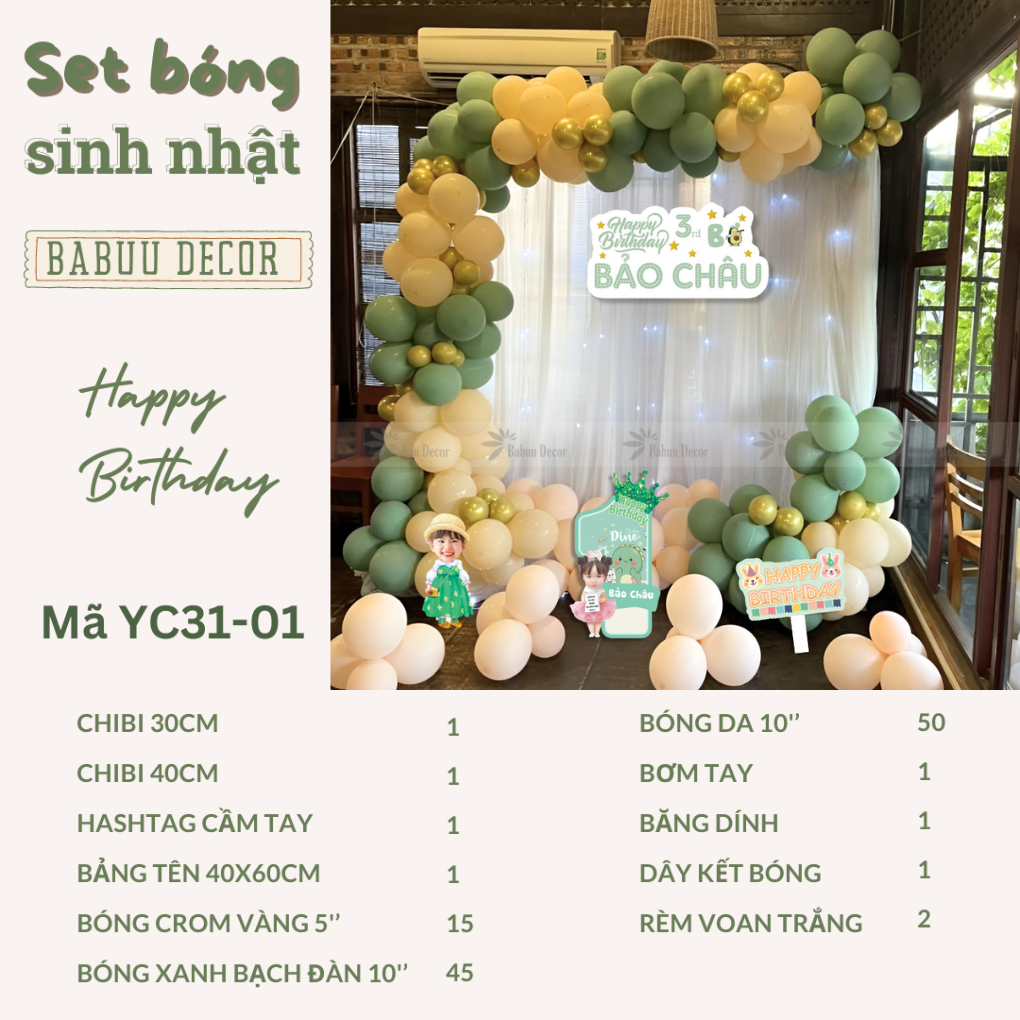 Trang trí sinh nhật tại phòng khách YC31-01