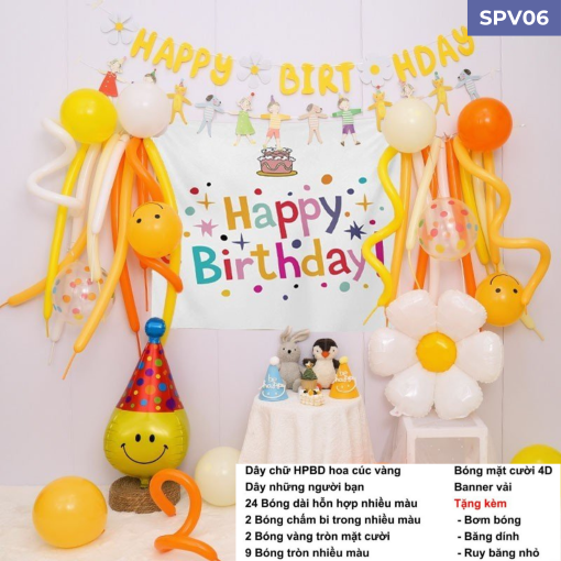 Trang trí sinh nhật dễ thương kiểu hàn quốc SPV06