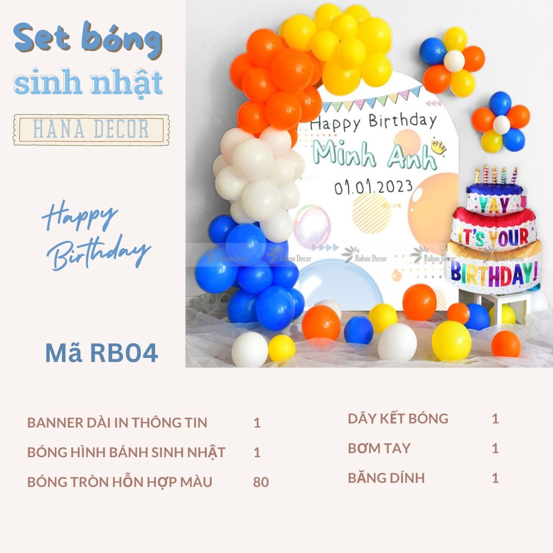 Trang trí tiệc đầy tháng đơn giản RB04