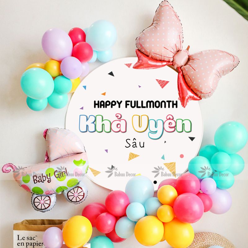 Đồ trang trí đầy tháng thôi nôi tại nhà