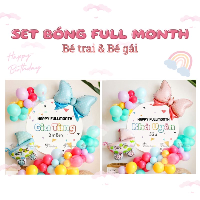 Set trang trí đầy tháng cho bé trai