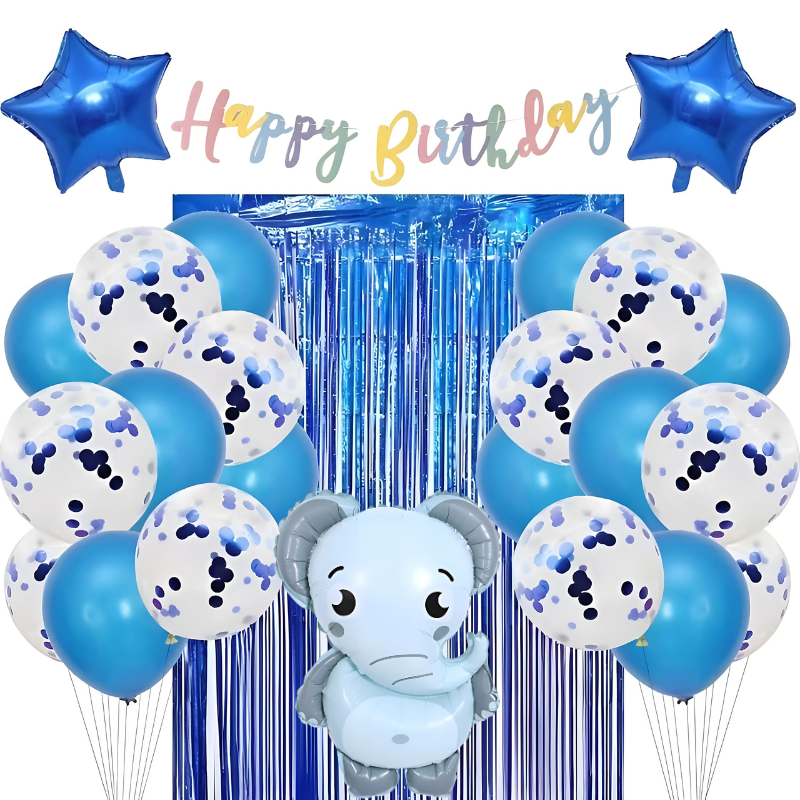 trang tri sinh nhât cho be chu de voi con EE04