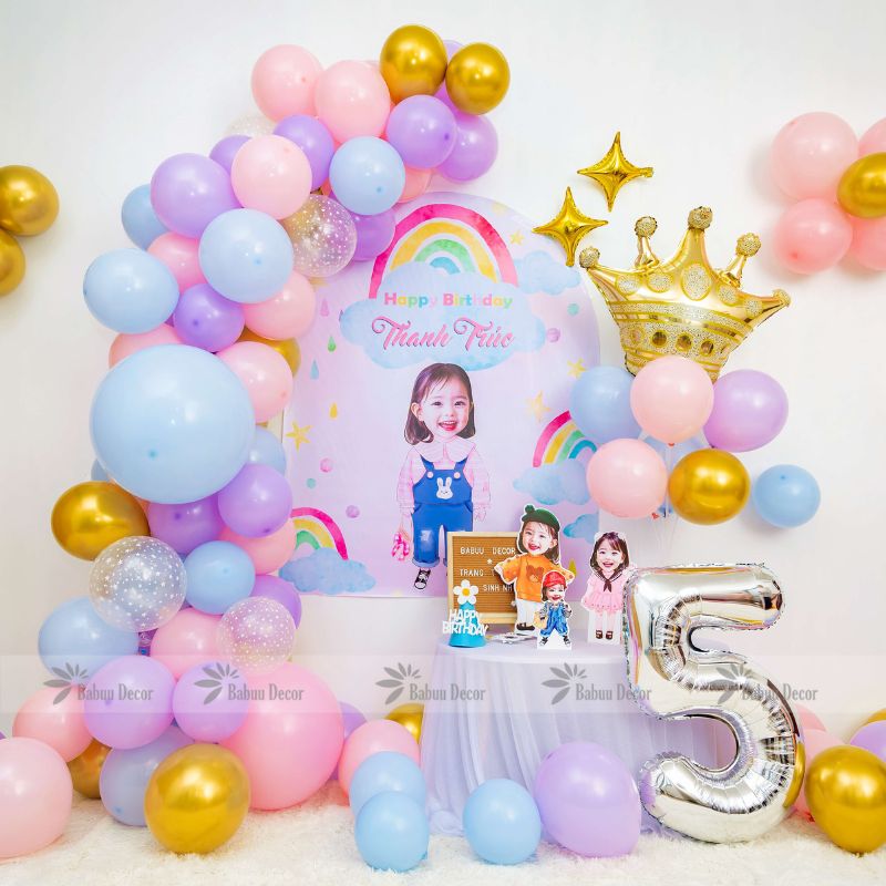 Set bóng trang trí đầy tháng thôi nôi RB01 01 CT