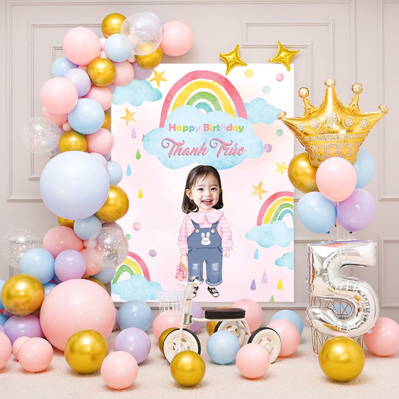 Mẫu trang trí thôi nôi bé gái sang trọng RB01 CT