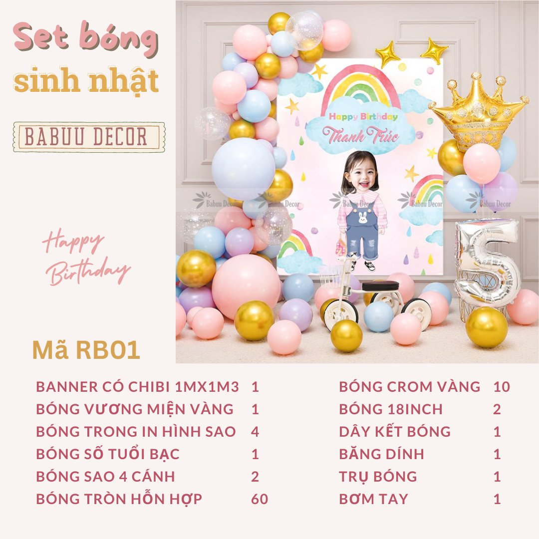 Mẫu trang trí thôi nôi bé gái sang trọng RB01 CT