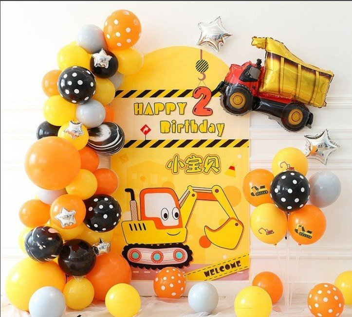 Set bóng sinh nhật xe cứu hỏa CAR10