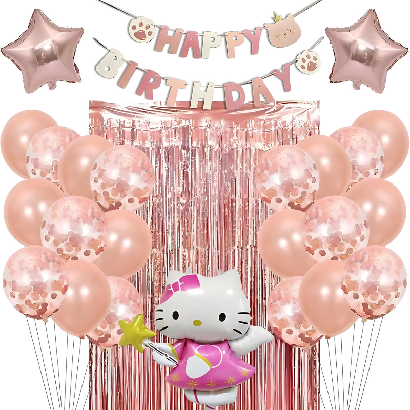 Trang trí sinh nhật tại nhà màu hồng EE02 02