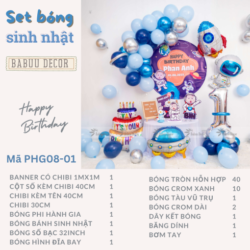 Phụ kiện sinh nhật phi hành gia PHG08-01