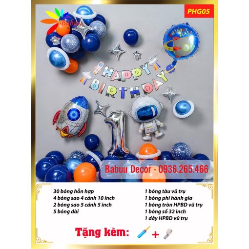 Sinh nhật chủ đề khám phá vũ trụ PHG05